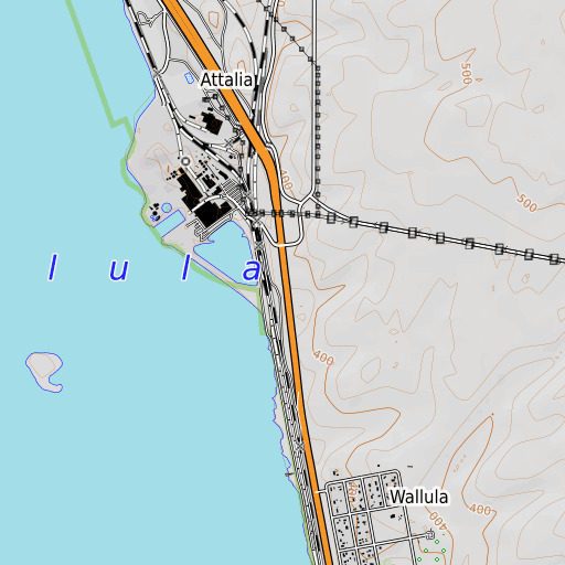 OpenTopoMap map of Wallula Station, WA