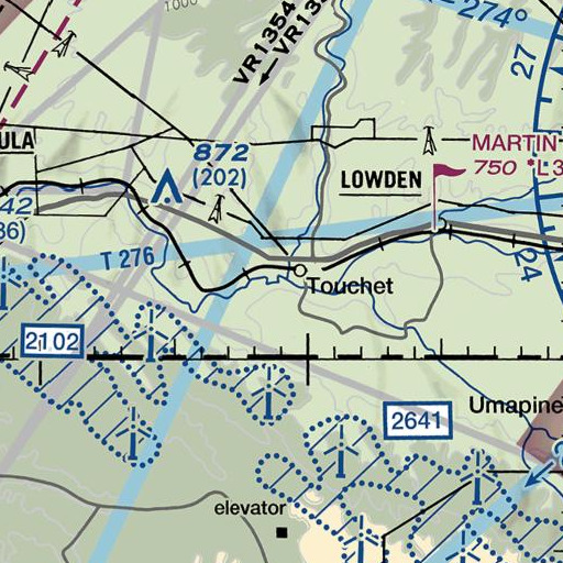 FAA VFR chart of Touchet River, WA
