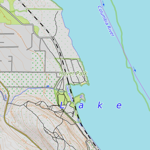 OpenTopoMap map of Hover Park, WA