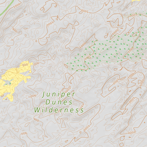 OpenTopoMap map of Juniper Dunes Wilderness, WA