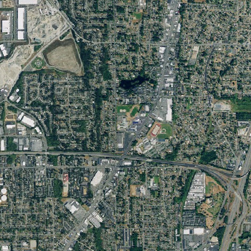 Aerial imagery of Evergreen Middle School, WA