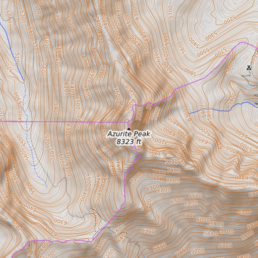 OpenTopoMap map of Azurite Peak, WA
