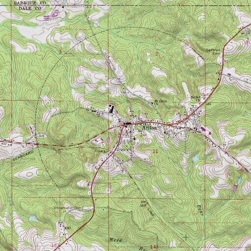 USGS 24K topo map of Ariton, AL