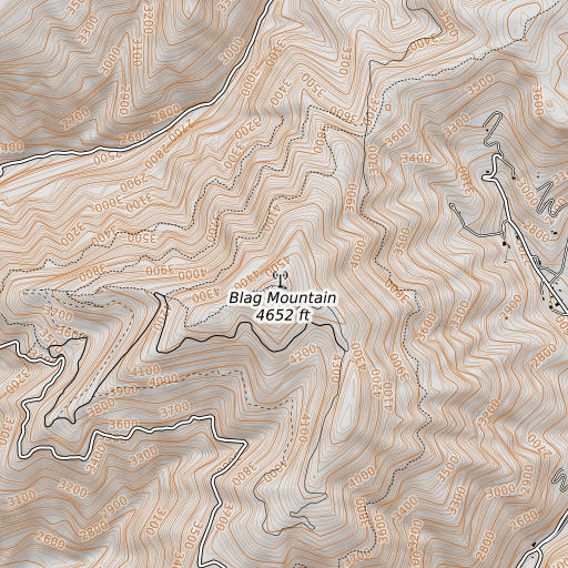 OpenTopoMap map of Blag Mountain, WA