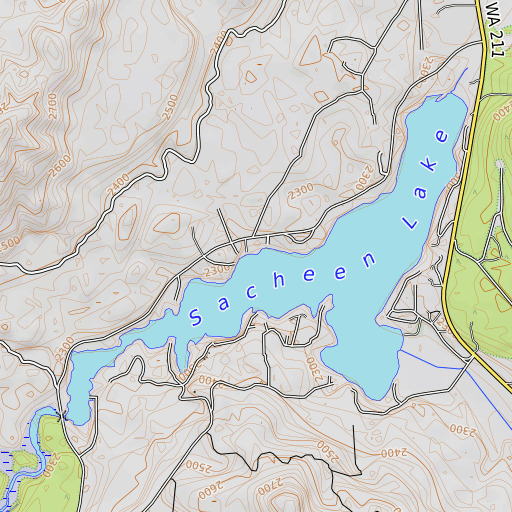 OpenTopoMap map of Cedar Creek, WA
