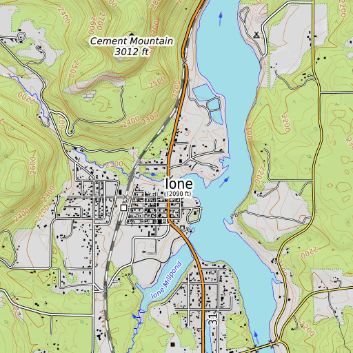 OpenTopoMap map of Cedar Creek, WA