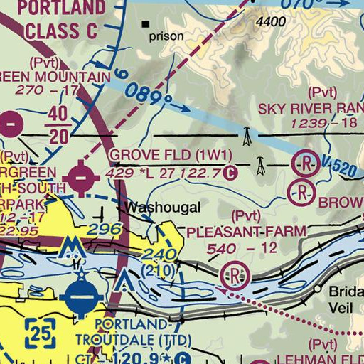 FAA VFR chart of Cougar Creek, WA