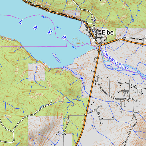 OpenTopoMap map of East Creek, WA