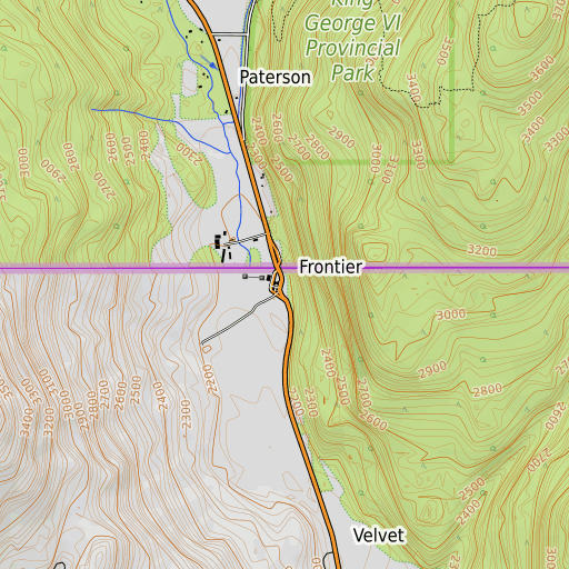 OpenTopoMap map of Frontier, WA