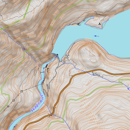 OpenTopoMap map of Happy Creek, WA