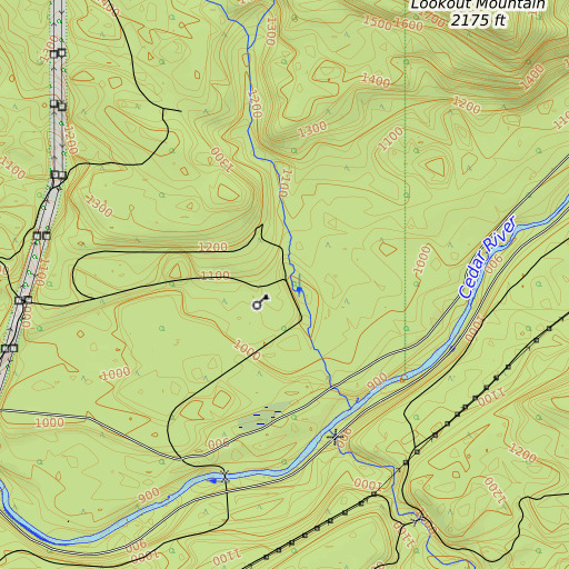 OpenTopoMap map of Hemlock, WA