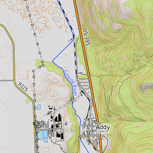 OpenTopoMap map of Indian Creek, WA