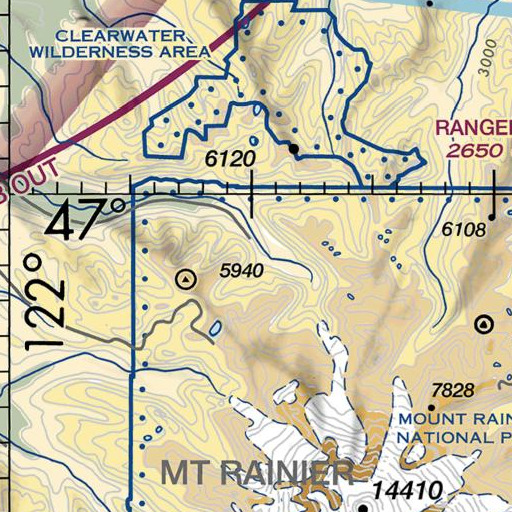 FAA VFR chart of Ipsut Falls, WA