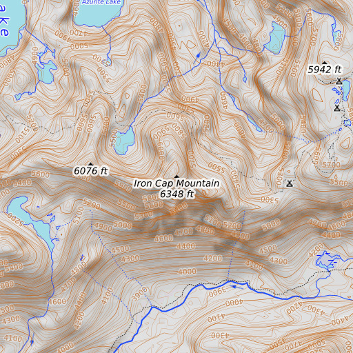 OpenTopoMap map of Iron Cap Mountain, WA