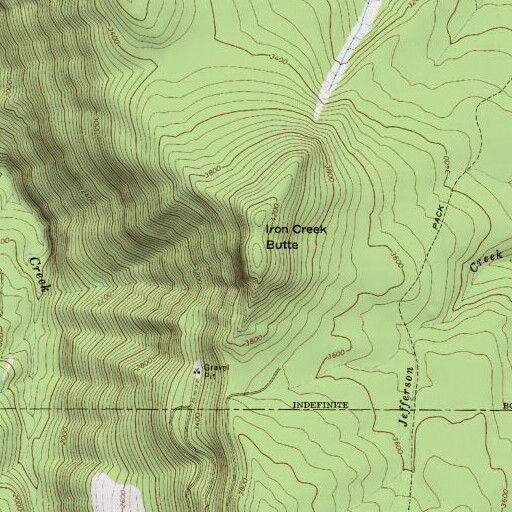 USGS 24K topo map of Iron Creek Butte, WA