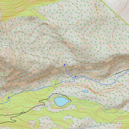OpenTopoMap map of Island Spring, WA
