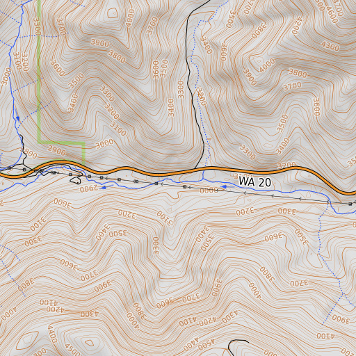 OpenTopoMap map of Jack Creek, WA