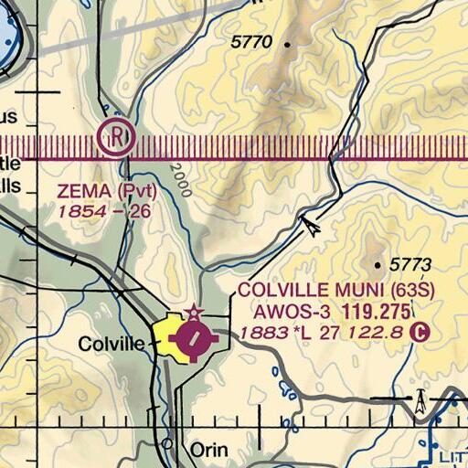 FAA VFR chart of Jack Hook Gulch, WA