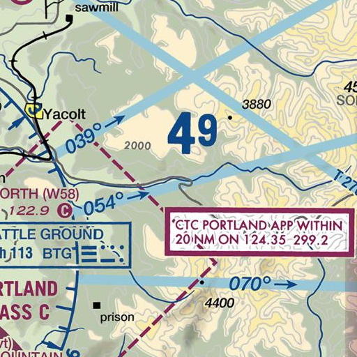 FAA VFR chart of Jack Mountain Creek, WA