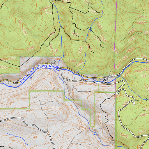 OpenTopoMap map of Jack Mountain Creek, WA