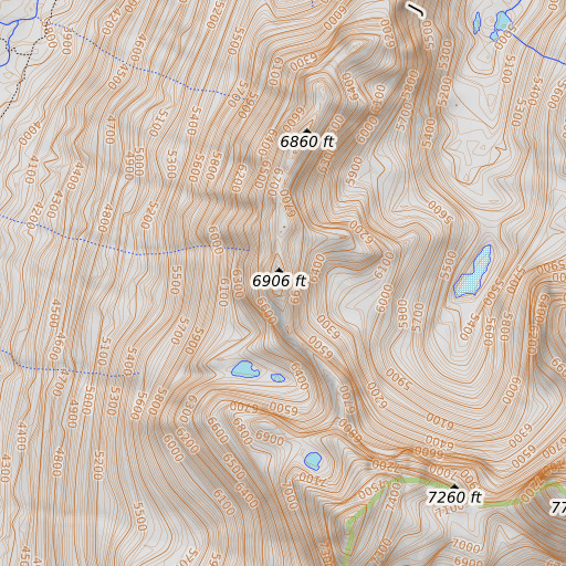 OpenTopoMap map of Jack Ridge, WA
