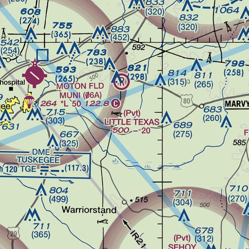 FAA VFR chart of Long Branch, AL