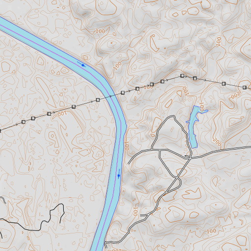 OpenTopoMap map of Marshalls Creek, AL