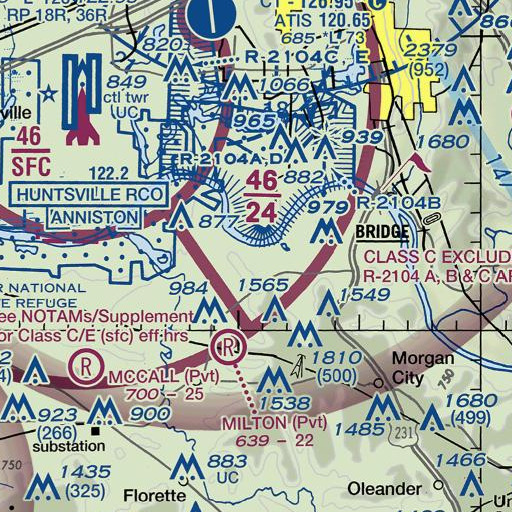 FAA VFR chart of Mascus Spring, AL