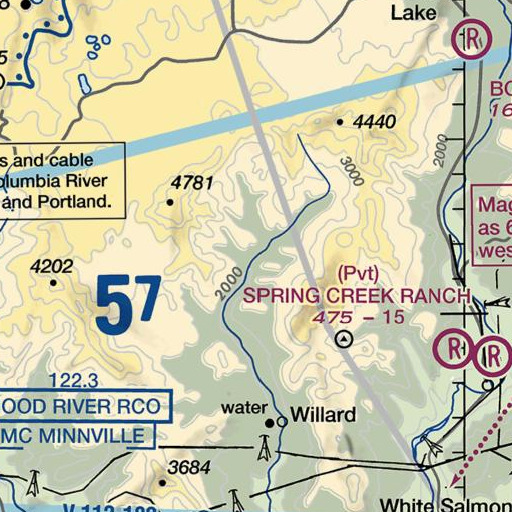 FAA VFR chart of Lusk Creek, WA