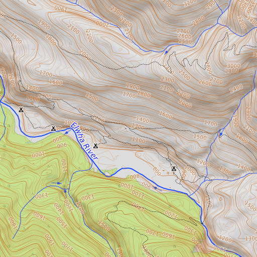 OpenTopoMap map of Michaels Ranch, WA