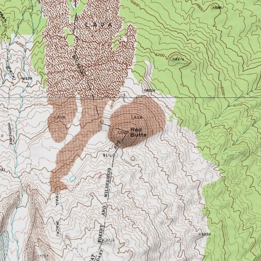 USGS 24K topo map of Red Butte, WA