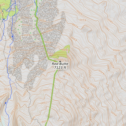 OpenTopoMap map of Red Butte, WA