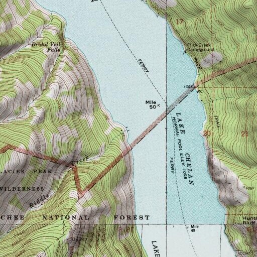 USGS 24K topo map of Riddle Creek, WA