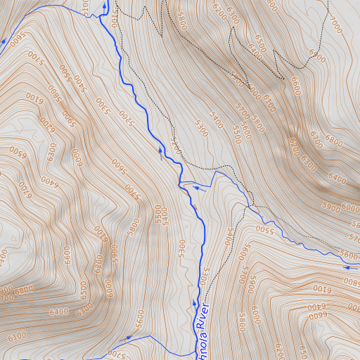 OpenTopoMap map of Spanish Creek, WA