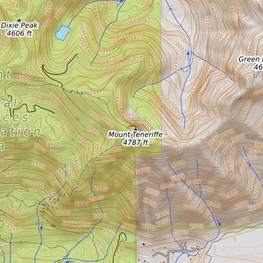 OpenTopoMap map of Mount Teneriffe, WA