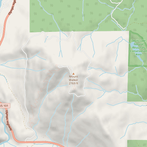 OpenStreetMap map of Mount Walker, WA