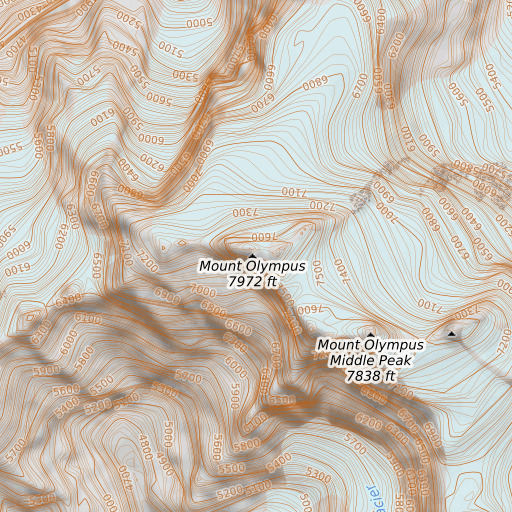 OpenTopoMap map of West Peak, WA