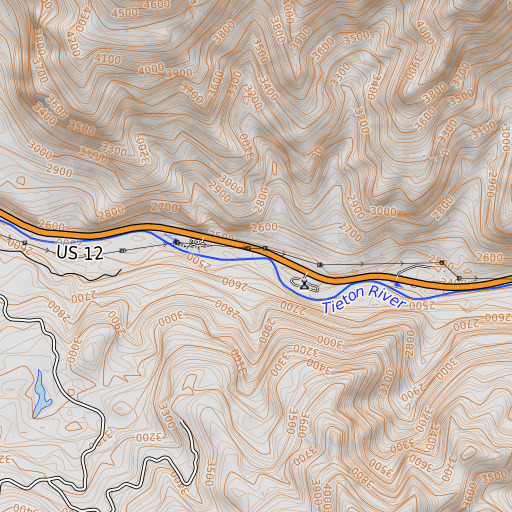 OpenTopoMap map of Wild Rose Campground, WA