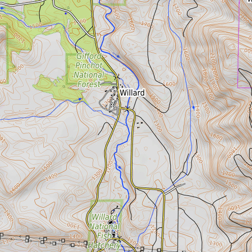 OpenTopoMap map of Pine Creek, WA