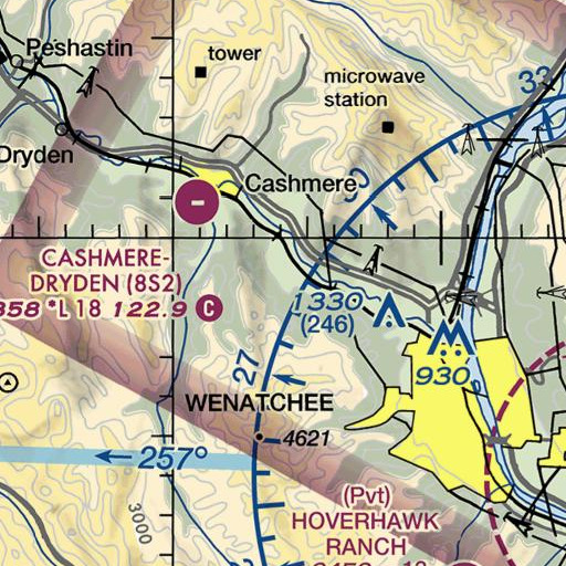 FAA VFR chart of Olive Ditch, WA