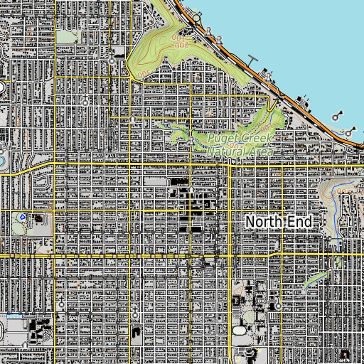 OpenTopoMap map of Mason Middle School, WA