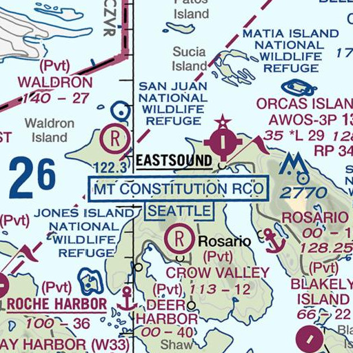 FAA VFR chart of Kimple Beach, WA