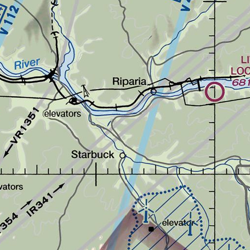 FAA VFR chart of Choke Cherry Canyon, WA