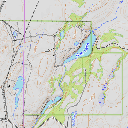 OpenTopoMap map of Hog Lake Dam, WA