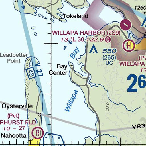 FAA VFR chart of Gunderson Dam, WA