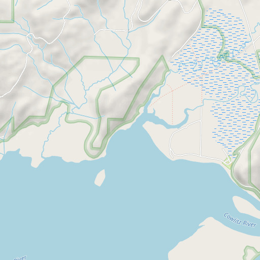 OpenStreetMap map of Rainey Creek, WA