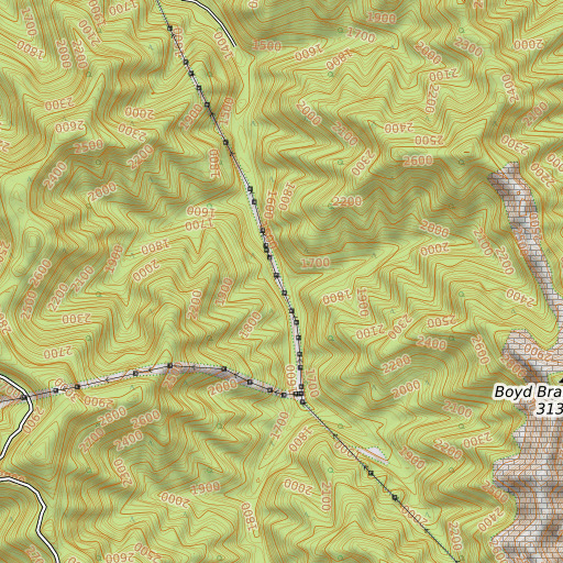 OpenTopoMap map of Davis Fork, WV