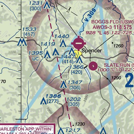FAA VFR chart of Lion Fork, WV