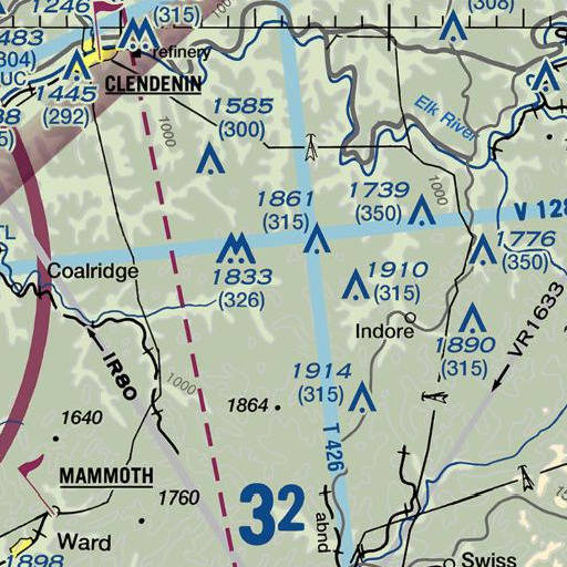 FAA VFR chart of Right Fork Spruce Fork, WV