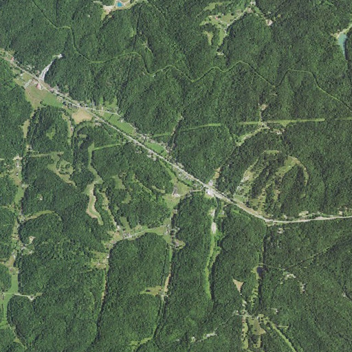 Aerial imagery of Sams Fork, WV